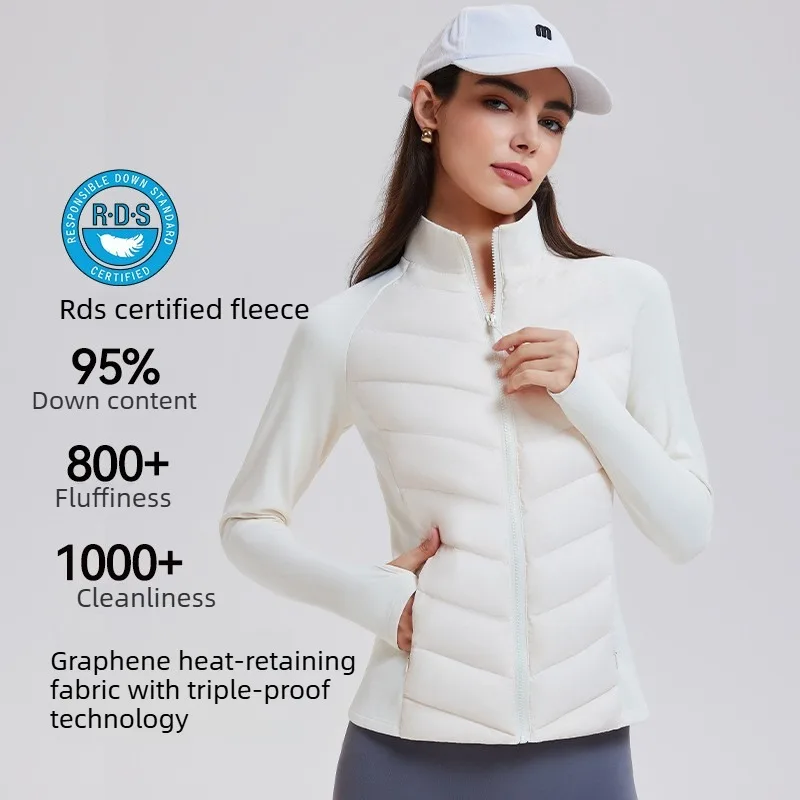

Women's sporty down jacket for outdoor running - windproof and warm outerwear casaca termica mujer chaqueta termica mujer
