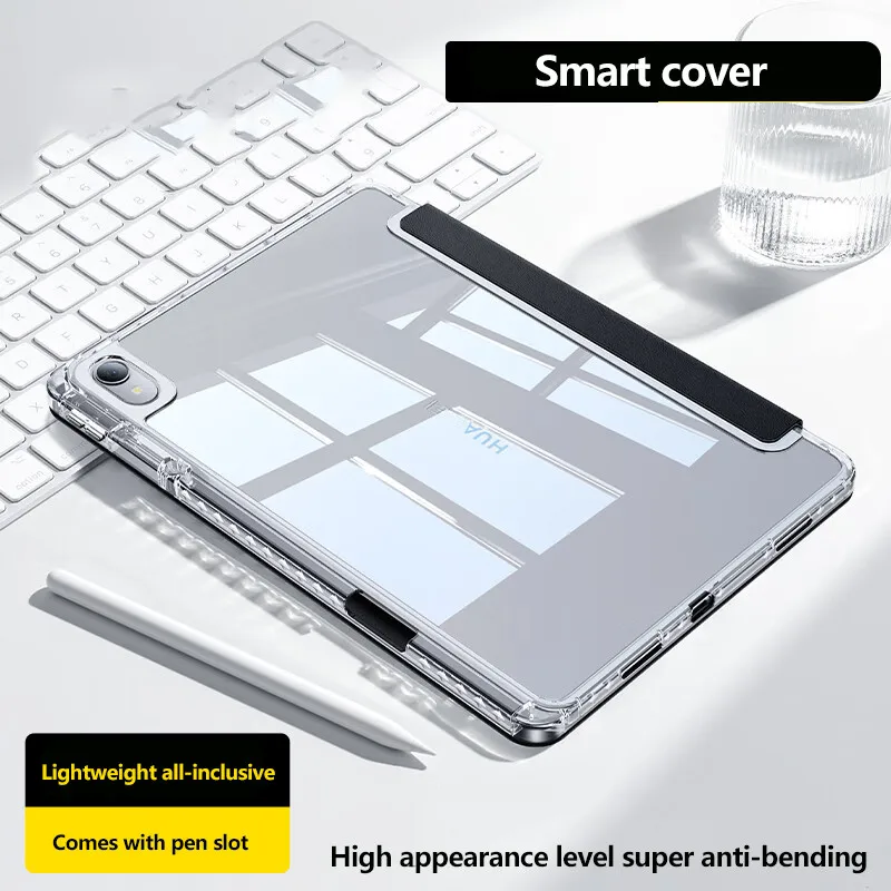 Ultra Thin Anti-bending Acrylic Case For Samsung Galaxy Tab S9 FE 10.9 A9 8.7 S9 Plus 11 S9 FE Plus 12.4 With Pen Slot