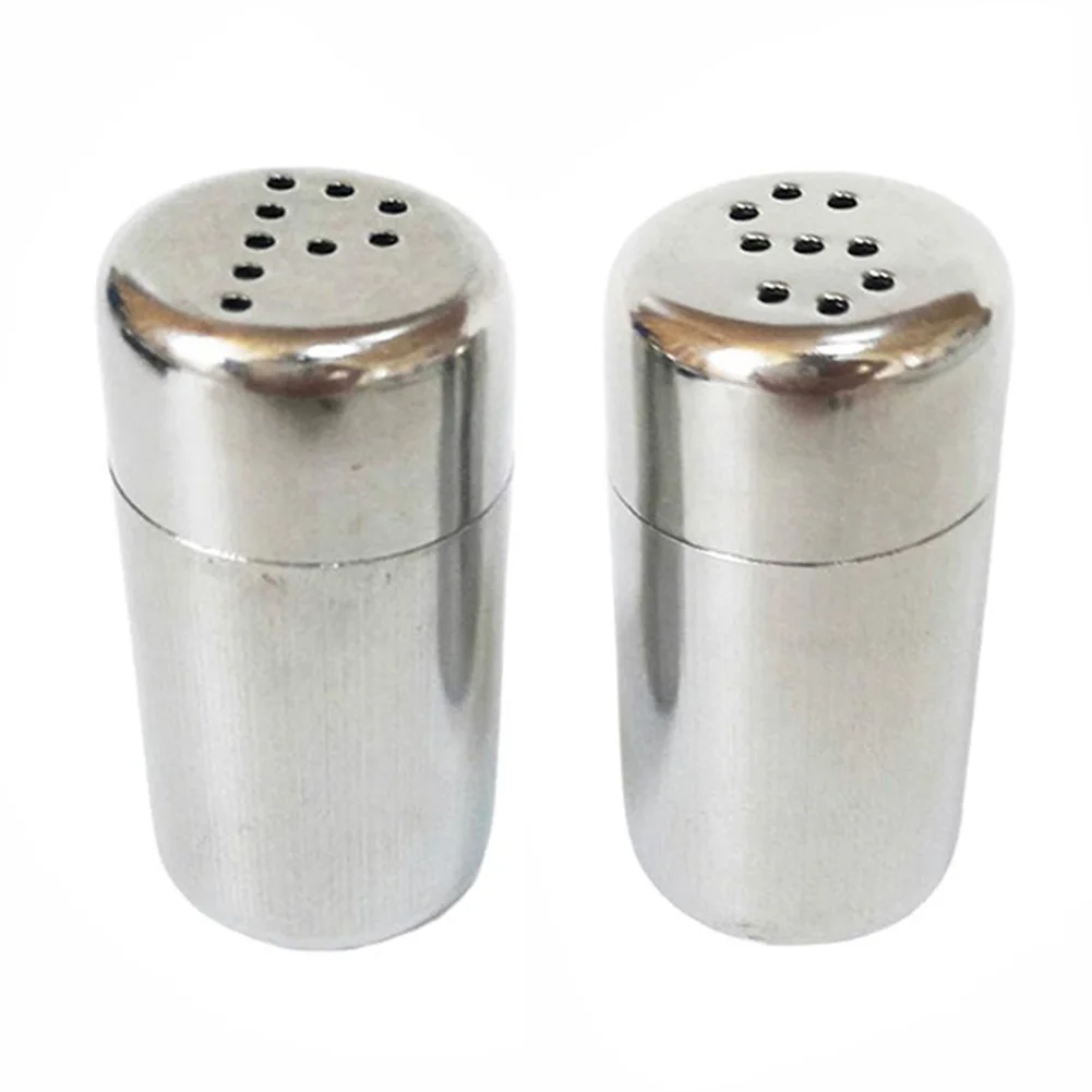 

2Pcs 5ml Simple Pepper Cans Stainless Steel Salt & Pepper Shakers Spices And Seasonings For Kitchen Outdoor Camping