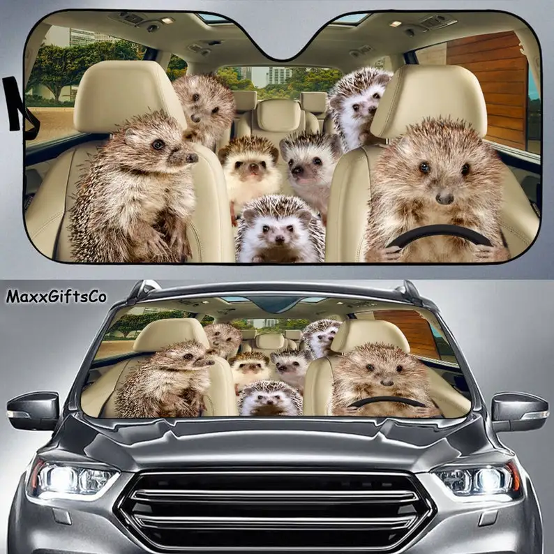 

Hedgehog Car Sun Shade, Hedgehog Windshield, Family Sunshade, Hedgehog Car Accessories, Car Decoration, Gift For Dad, Mom