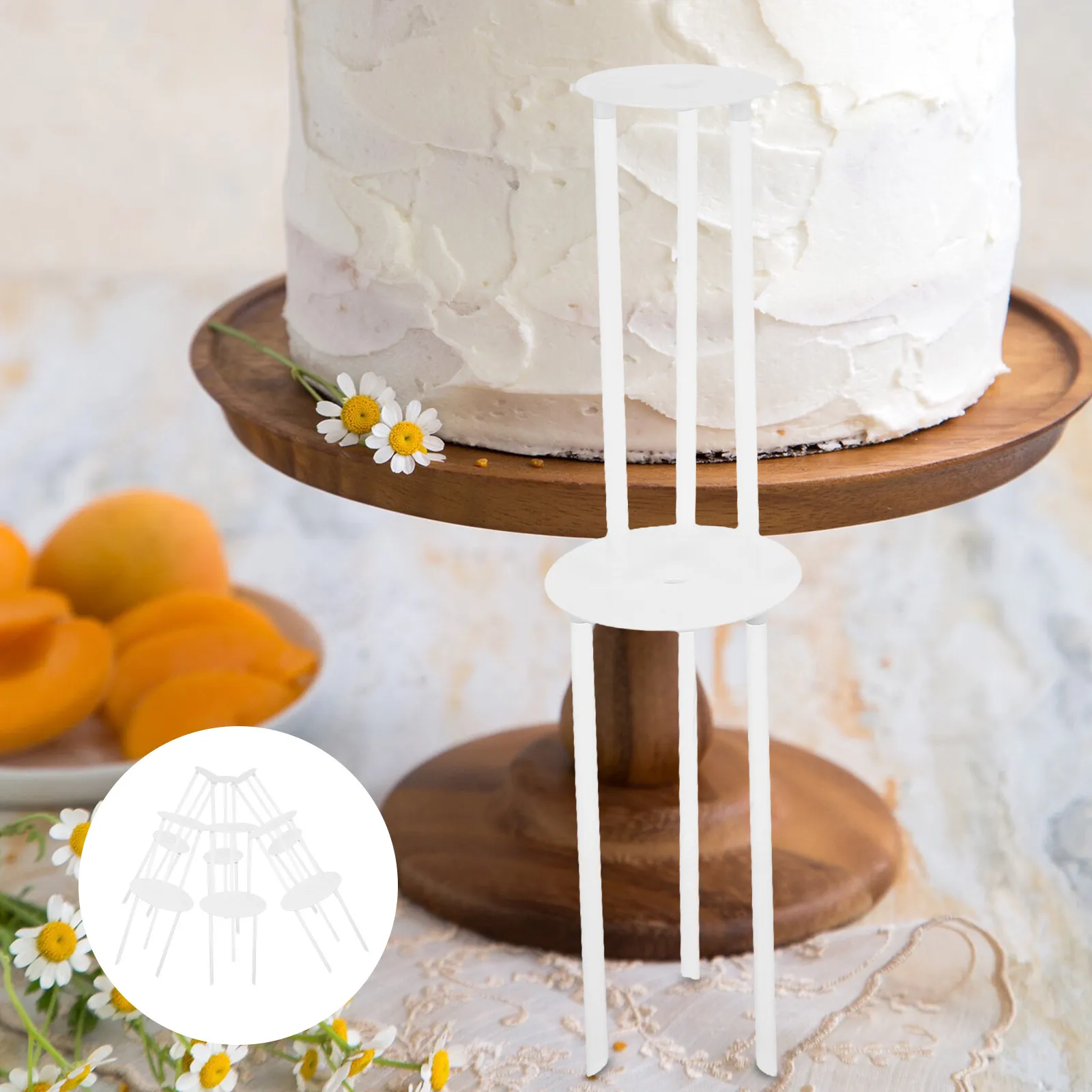 12Pcs Tiered Cake Support Rods Stable Precision Stacking Dowels with Floating Spacer Design for Home Bakers and Events
