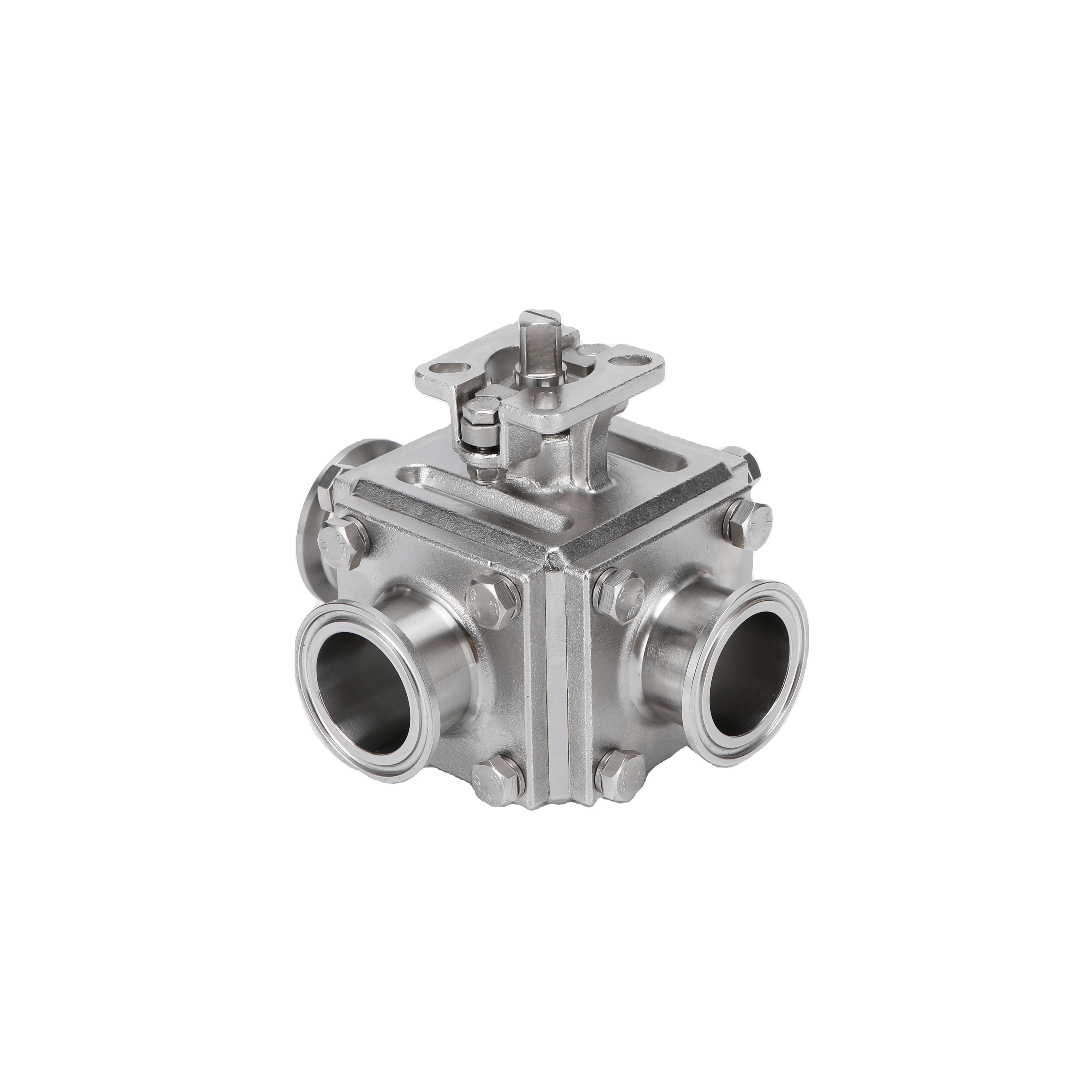 

Stainless Steel 304/316L High Platform Sanitary T/L Type Pneumatic Quick Install Three Way Ball Valve No Retention Sealing