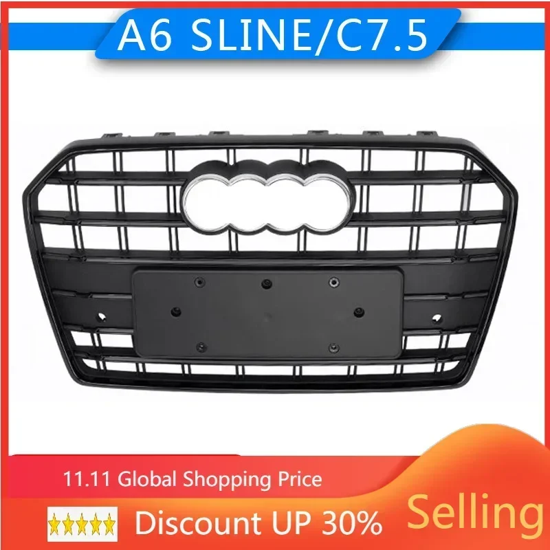 Car Front Bumper Grille Grill For 2016 2017 2018  Audi A6 Sline C7.5 auto Racing grills