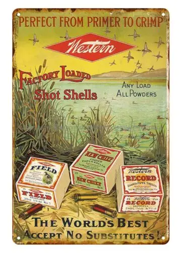 Western Shot Shells Ammo metal tin sign vintage signs for sale tin sign