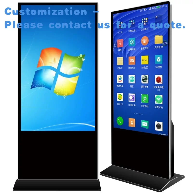 custom.32 43 50 Inch Indoor Vertical Digital Signage Displays Android 10 1GB RAM 32GB Storage Digital Advertising Display Screen