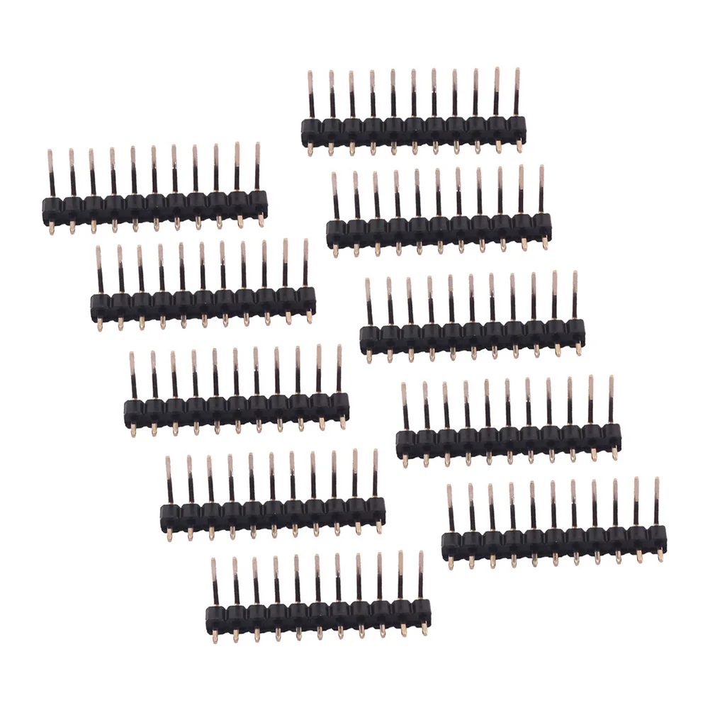 

10 PCS 11 Pin 1x11 Single Row Straight Male 2.54 Pin Header Connector Strip Compatible for Electronics Shield Electric Guitar