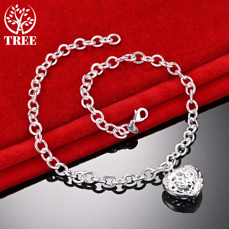 

Цепочка-ожерелье ALITREE из стерлингового серебра 925 пробы в форме сердца для женщин, свадебная цепочка, модные очаровательные ювелирные изделия, подарки на день рождения