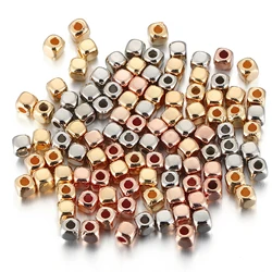 400pcs 3-4mm CCB Square Spacer Beads Rose Gold Color Mini Seed bead for Bracelet Necklace Jewelry Making DIY Needle Accessories
