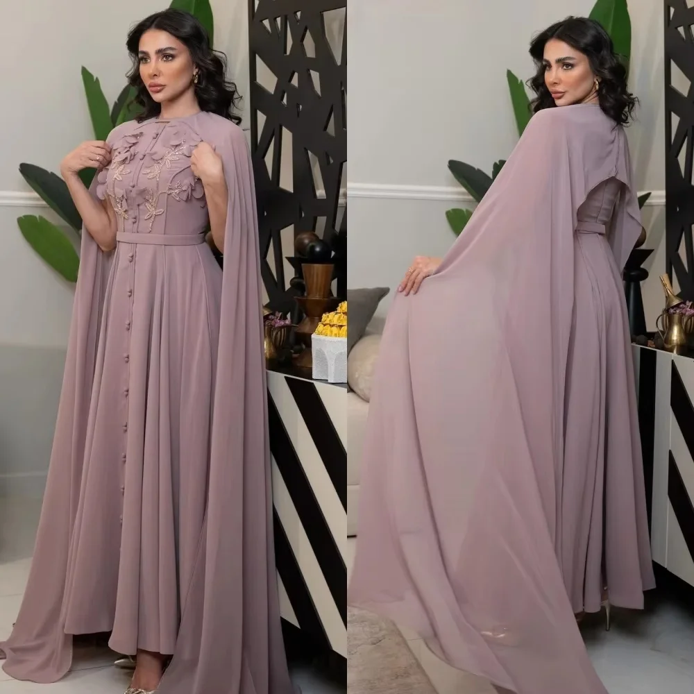 

Elegant Ruffles Evening Dress Charming Lace Applique Exquisite Sleeveless Prom Dress O-neck Ruched Party Gown вечернее плать