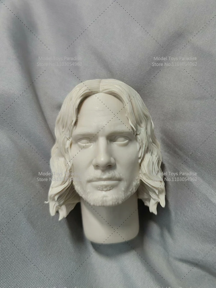 Unpainted White Model Head 1/6 Men Soldier Aragorn Half Elves Head Sculpt Fit 12inch Action Figure Body