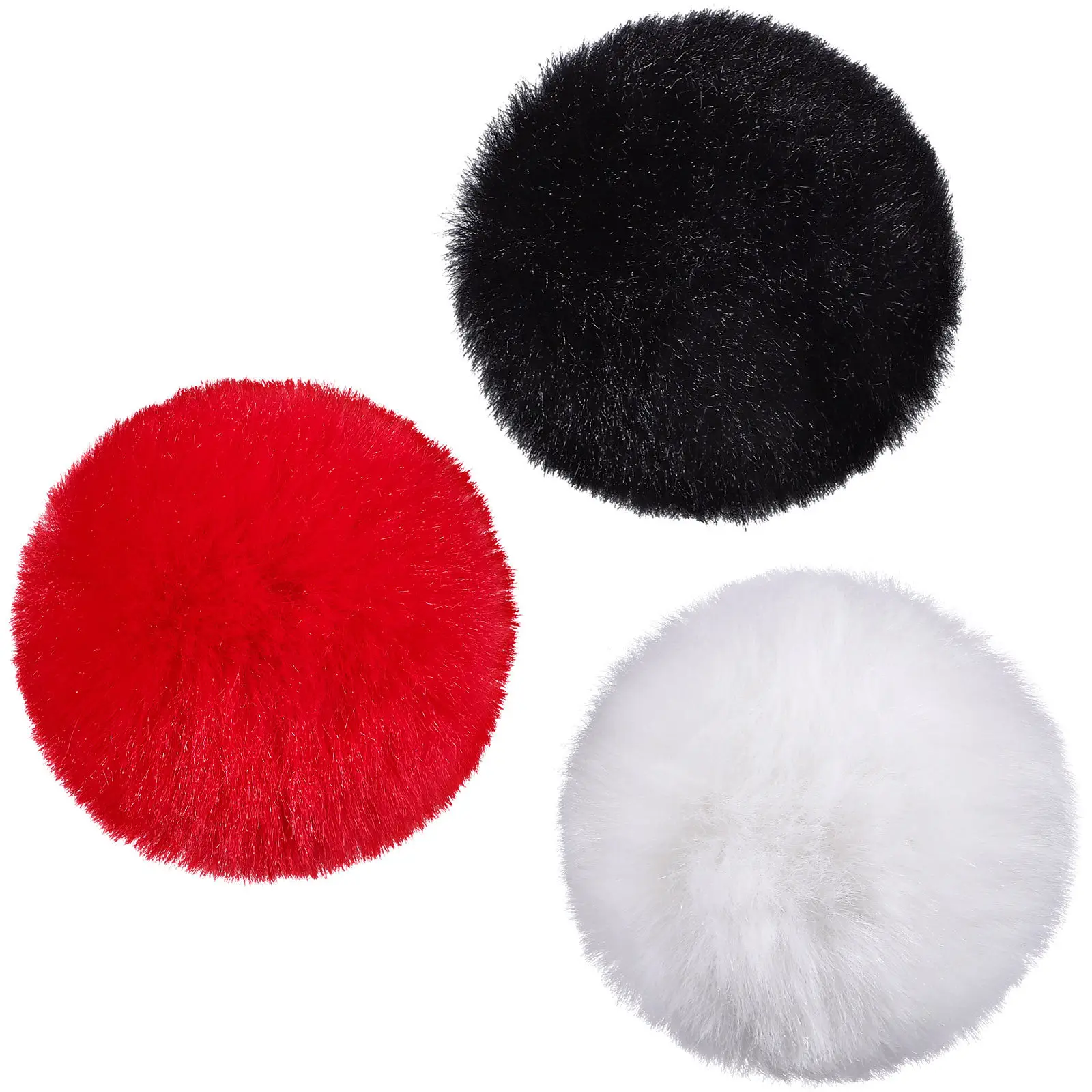 3Pcs Pom Pom Balls Decorative Pin Soft Touch for Clothes Shoes Hats Beanie Craft Making Bunny Tail Costume Props