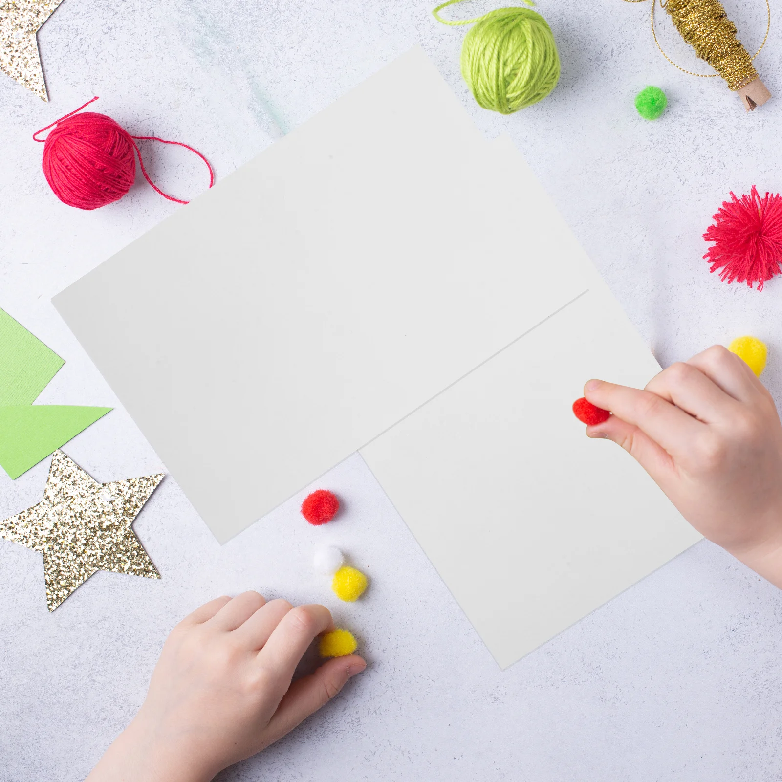 100Pcs Thick White Cardstock Blank Sheets for DIY Postcards Invitations Greeting Cards Writing Drawing Craft Projects