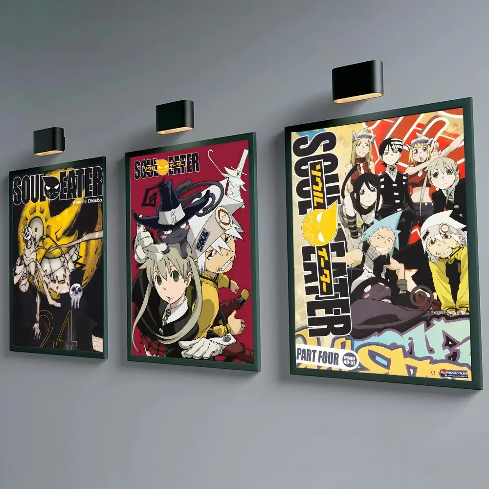 Anime Soul Eater Poster Self-adhesive Waterproof Paper Sticker Coffee House Bar Room Wall Decor