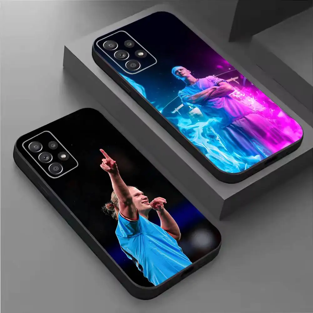 Superstar Erling Haaland 9 Soft Black Phone Case for Samsung S26,25,24,21,22,21,20,10,9,8,7,6Ultra,Plus,Fe, Lite