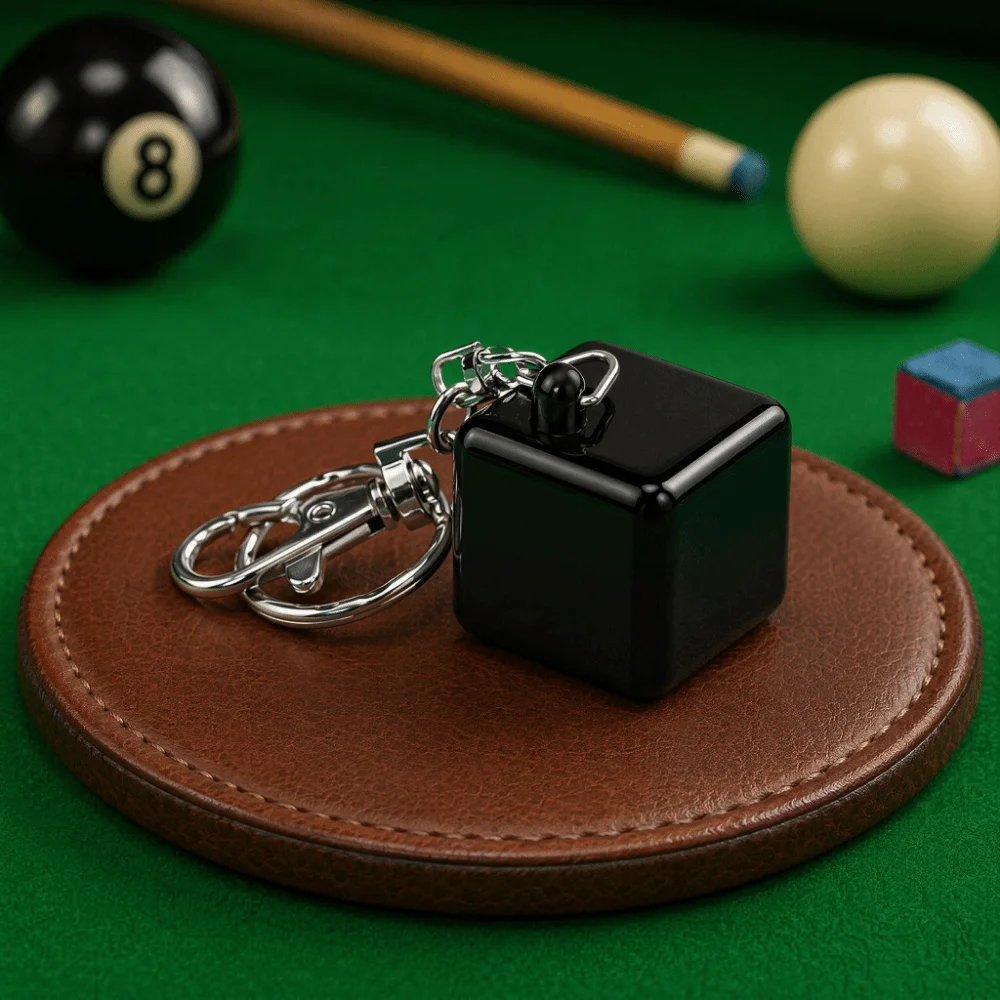 2pcs PU Leather Billiard Chalk Holder Lightweight Compact Snooker Chalk Holder Glossy Metal Ring Billiard Chalk Cover Box