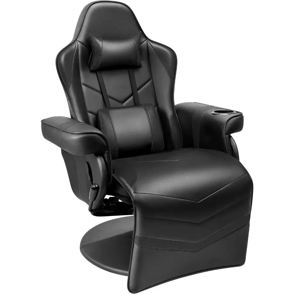 Cadeira ergonômica ajustável do sofá único com apoio para os pés e encosto de cabeça, Computer Racing Style, Reclining Video Gaming, PU Leather