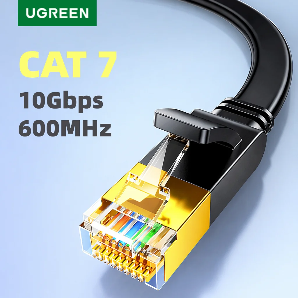 UGREEN Cat 7 Ethernet Cable 10Gbps High Speed Flat Cable Network Lan Cord RJ45 for Laptop Router PC PS5 Switch Modem Xbox