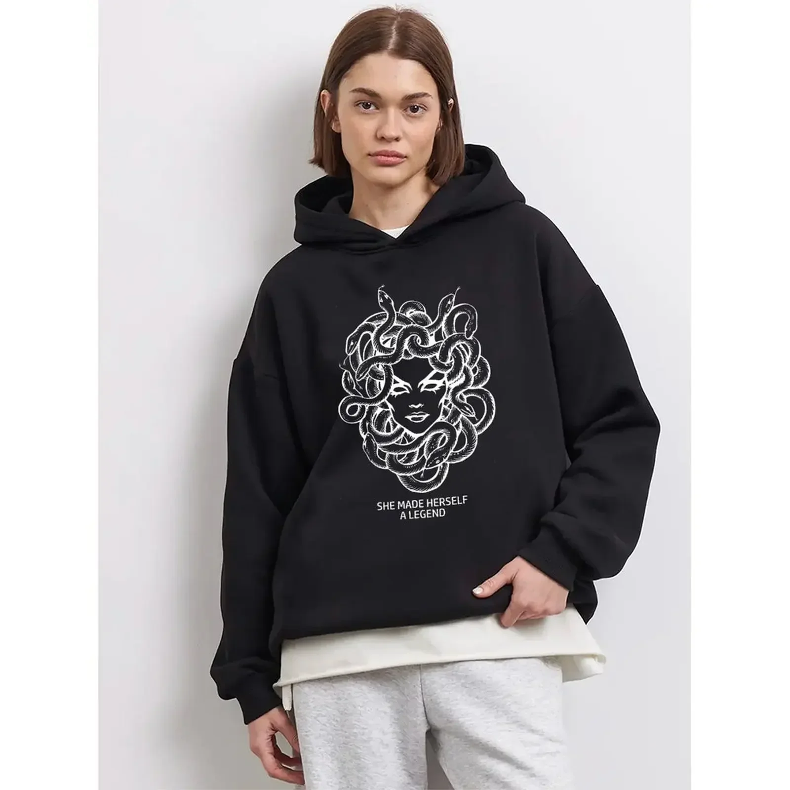 Woman Sweatshirt Hoodies Winter Casual Trendy Printed Graphic Comfortable Fabric Long Sleeve Sweater Winter For Women