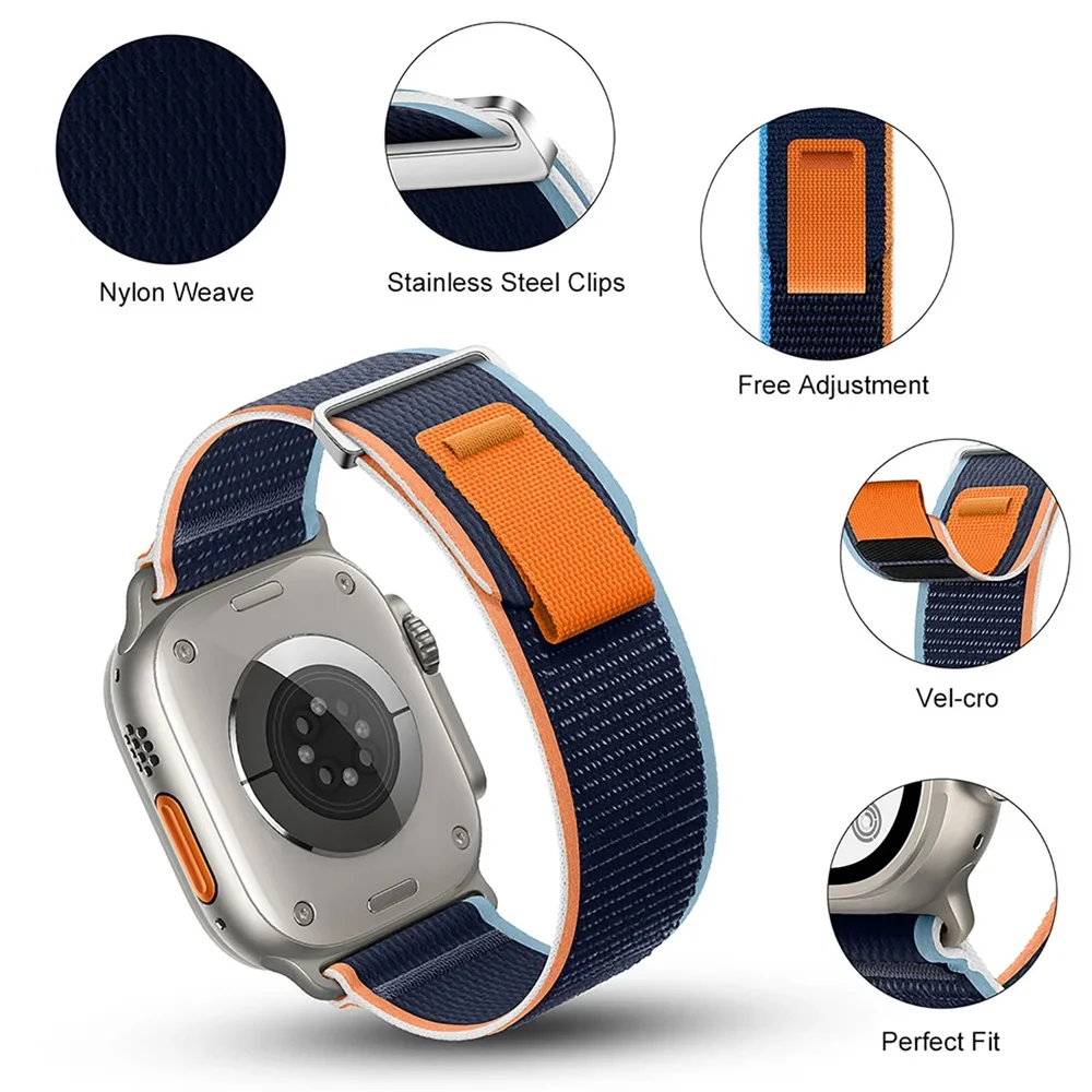 Trail Loop für Apple Watch-Armbänder 44 mm 40 mm 45 mm 41 mm 42 44 45 mm Sportarmband Smart Ultra 2 49 mm Serie 9 8 SE 7 6 5 4 3 Armband