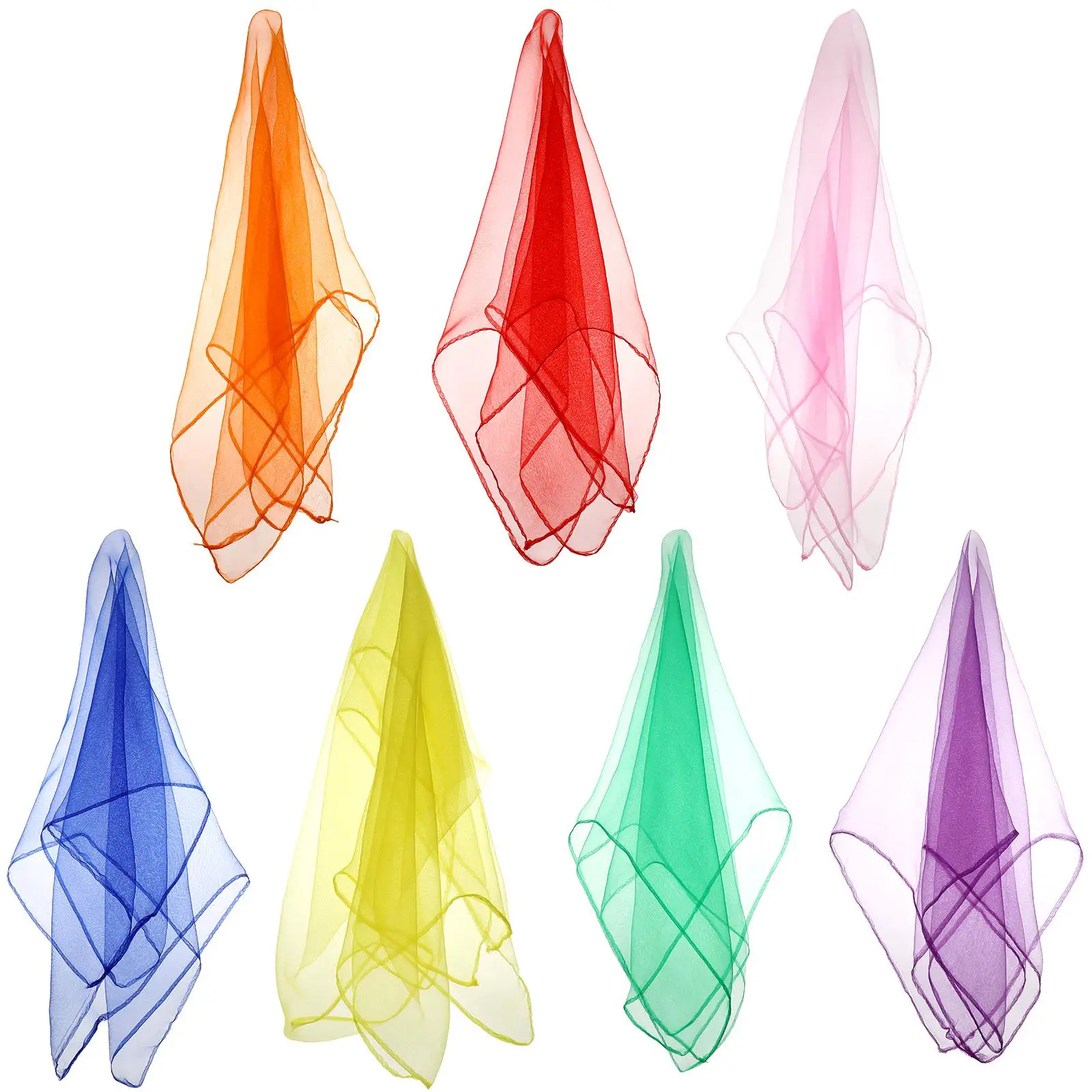 

21 Pcs Dance Scarves Acrobatic Activity Silk Small Square 60x60cm Rayon Performance Props Colored Scarves For Kids Play