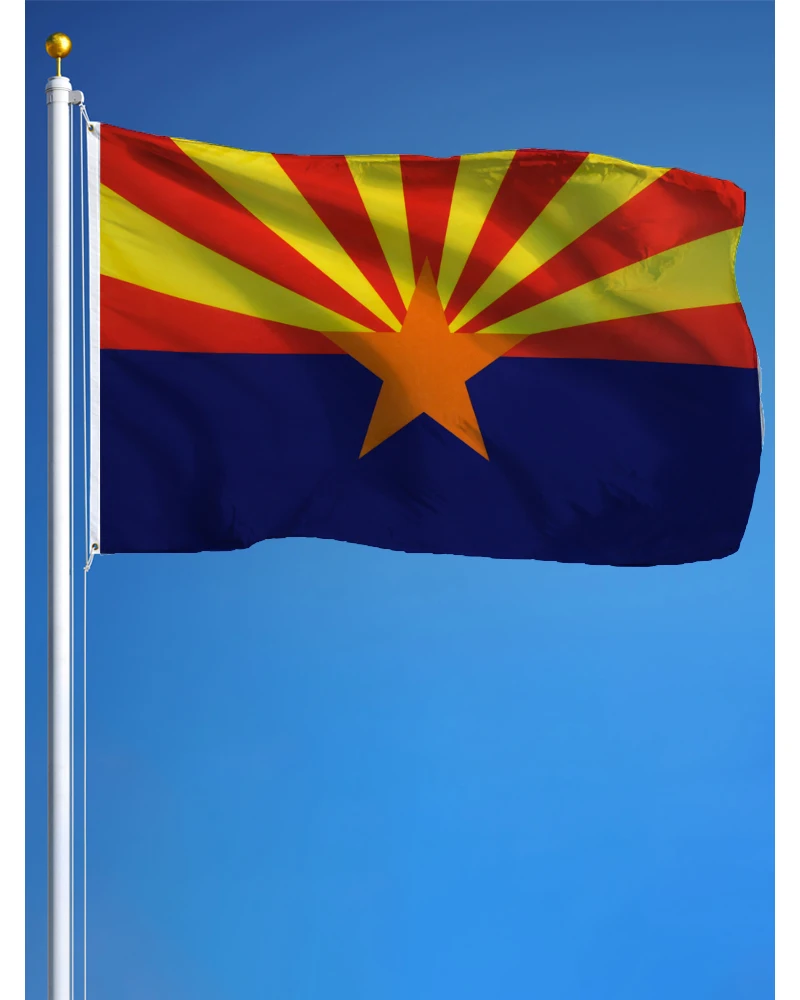 3x5 قدم ولاية أريزونا البوليستر العلم قماش رأس وأعلام الدولة أريزونا AZ مزدوجة مخيط مع الحلقات النحاسية 3X5 قدم