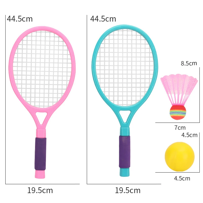 1ชุดเด็กพลาสติกเทนนิสแบดมินตันของเล่นกลางแจ้งในร่มกีฬาของเล่นเทนนิสแร็กเก็ตเด็กของเล่นเด็กของขวัญ