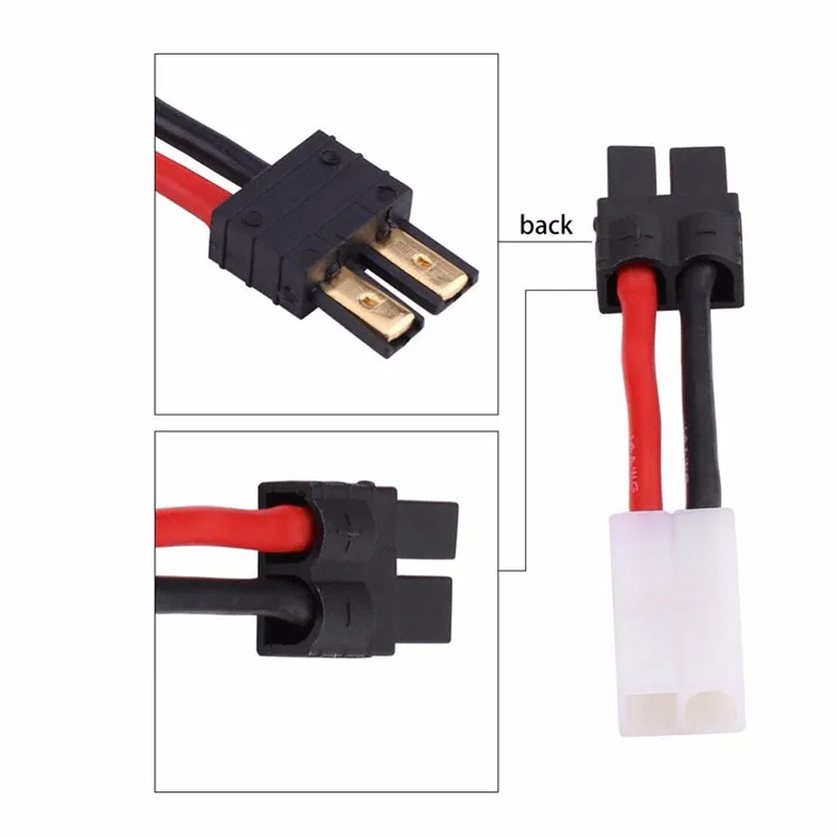 30PCSTRX Tamiya Connector Plug Adapter Cable 14AWG 100mm Silicone Wire Plastic RC Boat Parts For Drone Lipo Battery Male Female