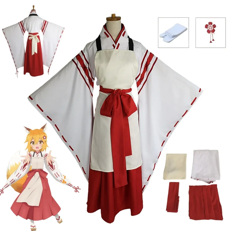 

Anime The Helpful Fox Senko-san Cosplay Costume Sewayaki Kitsune no Senko-san Woman Christmas Halloween Party Cute Kimono