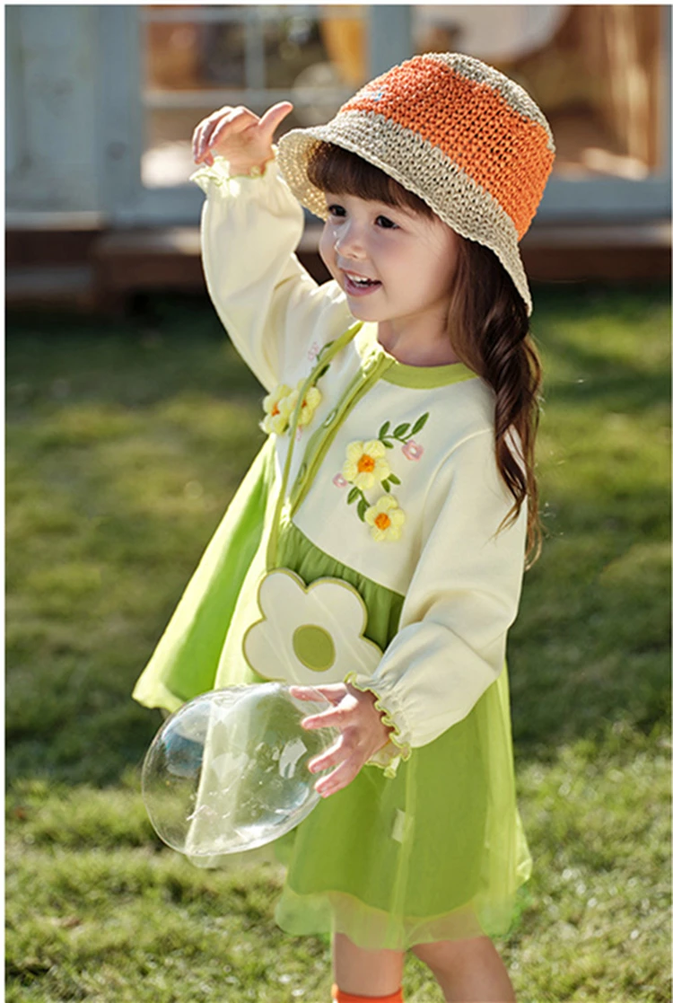 18M-6T spring autumn cotton cartoon kids children girls dress