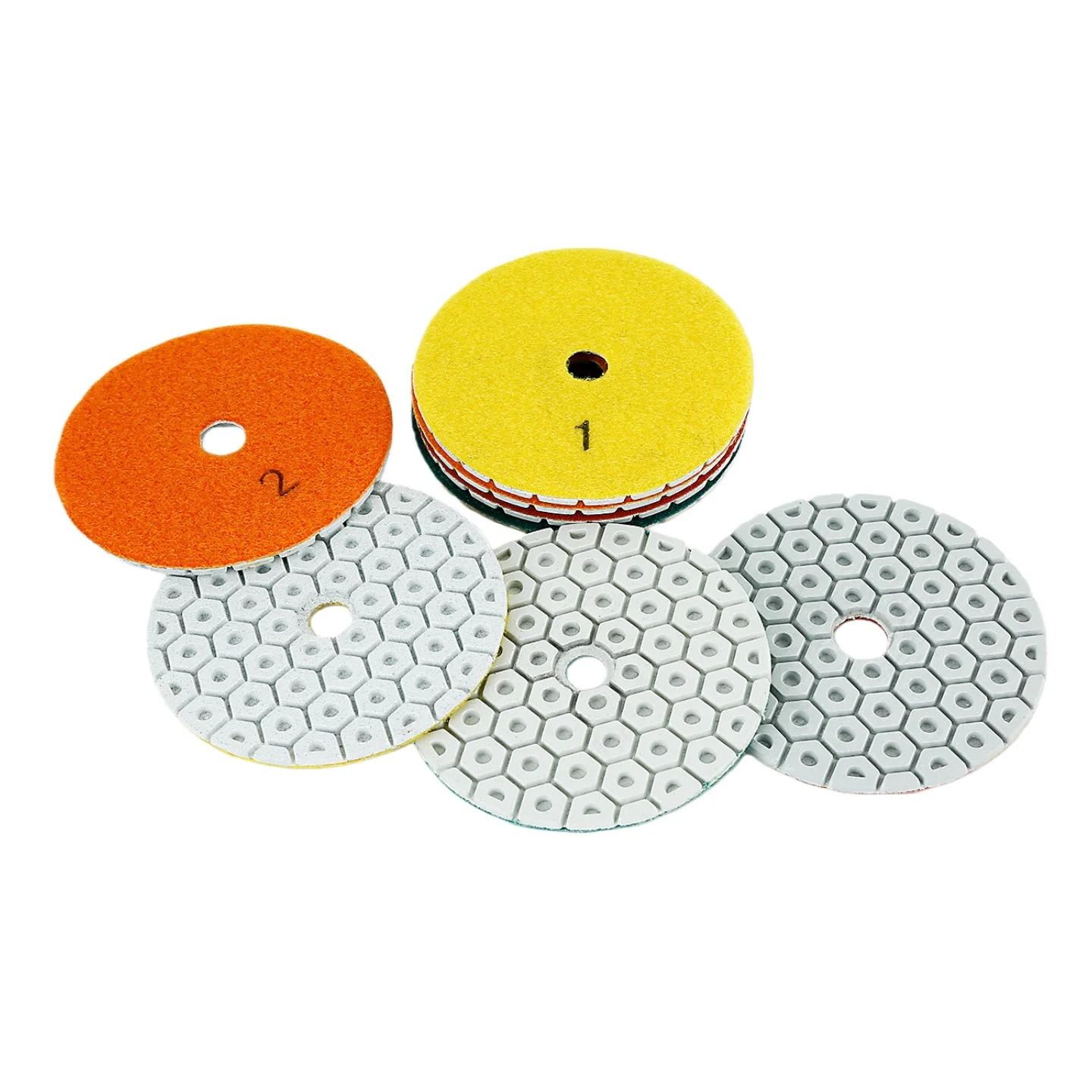 4 Stück 4 Zoll 100mm Diamant-Polierpads 4-Stufen Nass-Polierpad für Granit, Marmor, Terrazzo, Quarz Schleifpolierscheibe – Detail 9