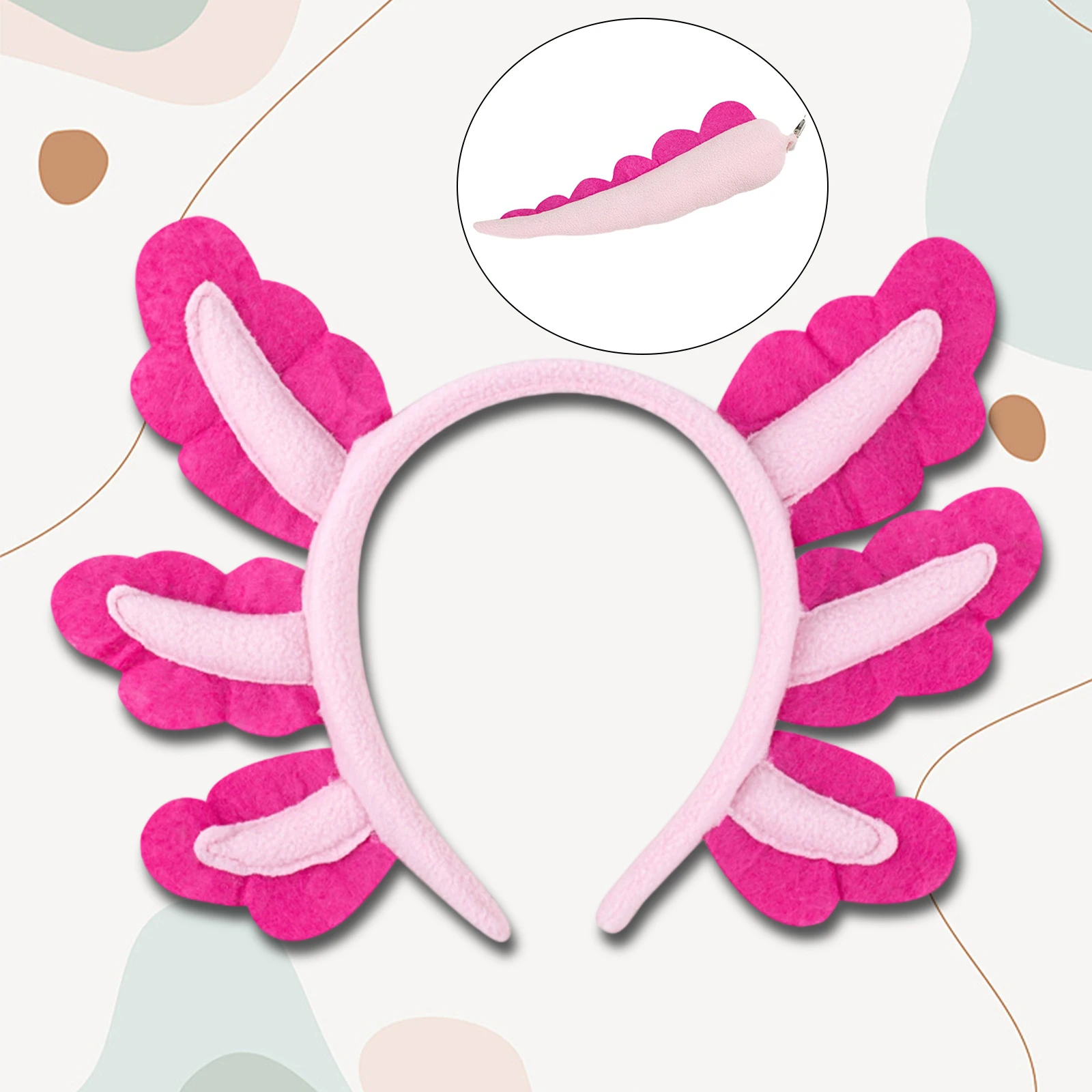 키즈 코스프레 의상 액세서리 귀여운 동물 뉴트 머리띠 꼬리 세트 할로윈 파티를위한 사진 소품