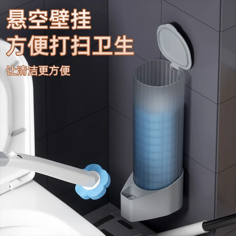 Disposable toilet brush set Wall-mounted without dead ends Toilet cleaning brush replacement head household free