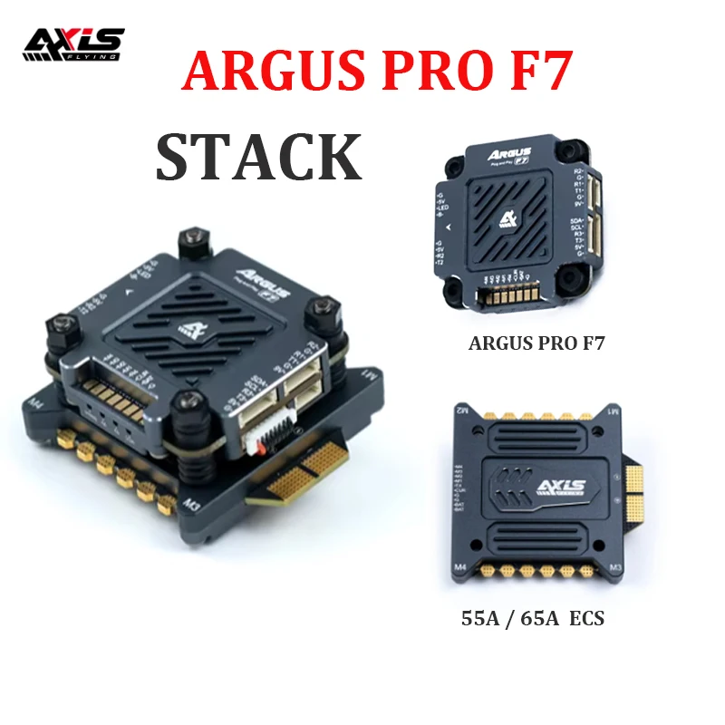 

AxisFlying Argus PRO Stack F7 Flight Controller 96K 55A / 65A BL32 4in1 ESC 3-6S 30X30mm for FPV Freestyle Drone