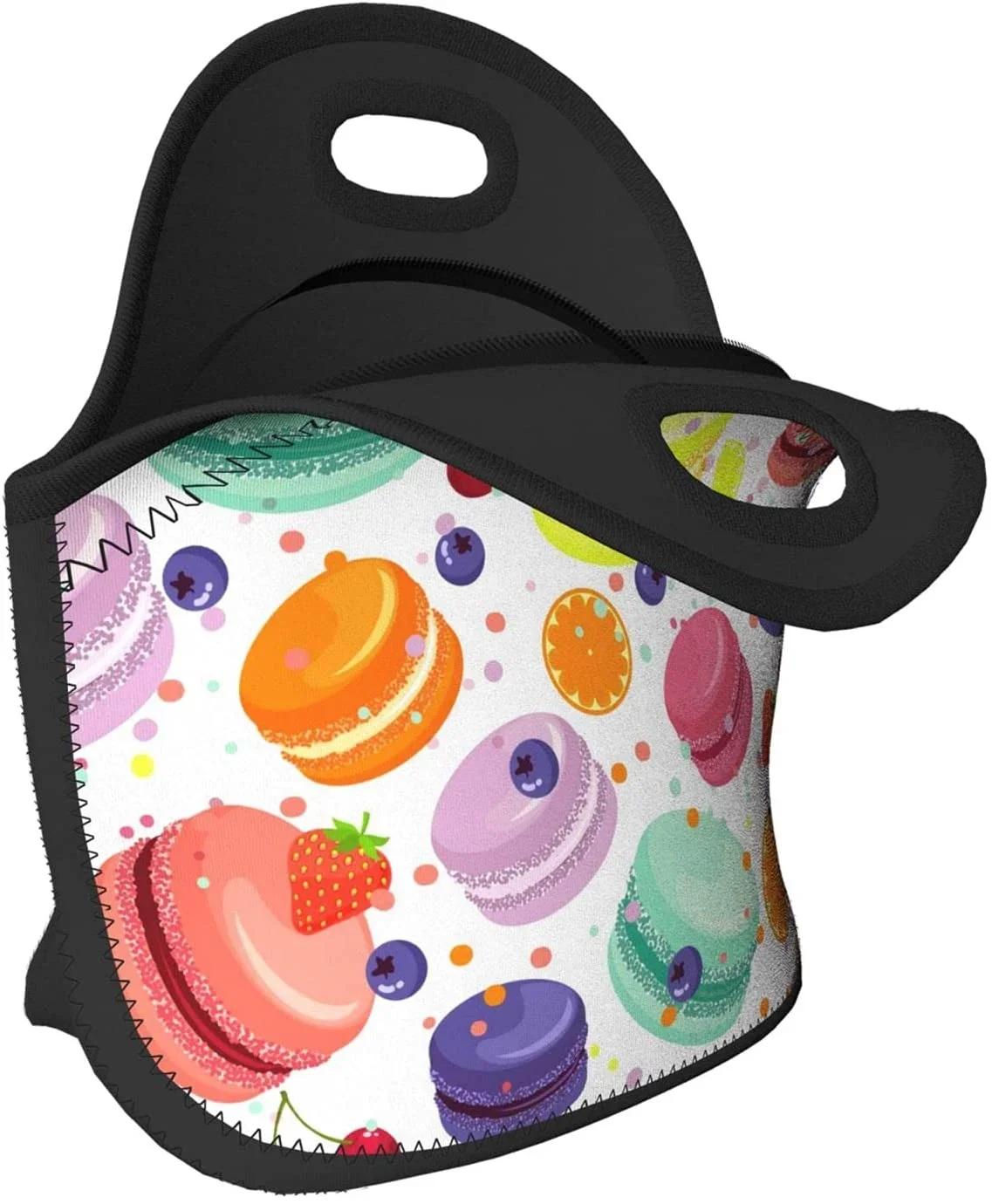 Sac à lunch en néoprène pour macarons de dessin animé, sac fourre-tout thermique durable, sac à main Bento EvaluCooler