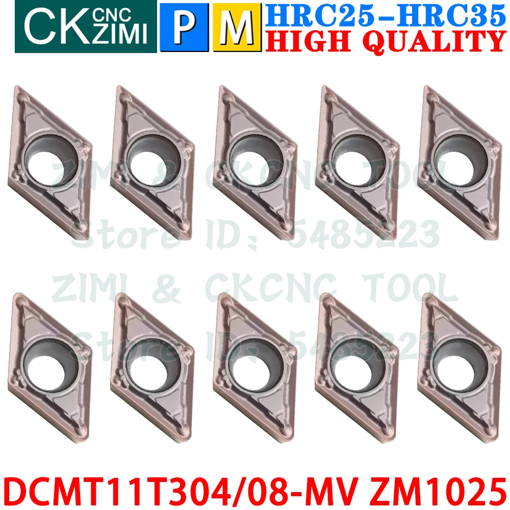 DCMT11T304-MV DCMT11T308-MV ZM1025 Carbide Inserts External Internal Turning Insert Tools DCMT 11T3 CNC Metal Lathe Cutter Tools