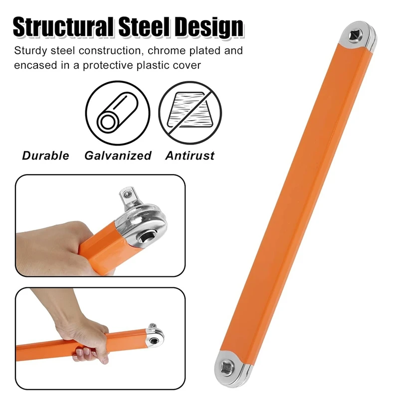 Offset Extension Wrench With Square Drive Adapter Socket, Universal Extension Wrench For Small Locations