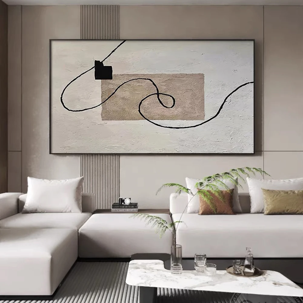 

Modern Sample White Abstract Oil Painting, Handmade, Decorative Mural, Thick Canvas Acrylic Painting, Living Room, Bedroom Decor