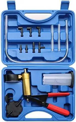 

16PC Brake & Clutch Bleeding Kit with Vacuum Pump & Gauge – Fits Car, Truck, Motorcycle, Bike