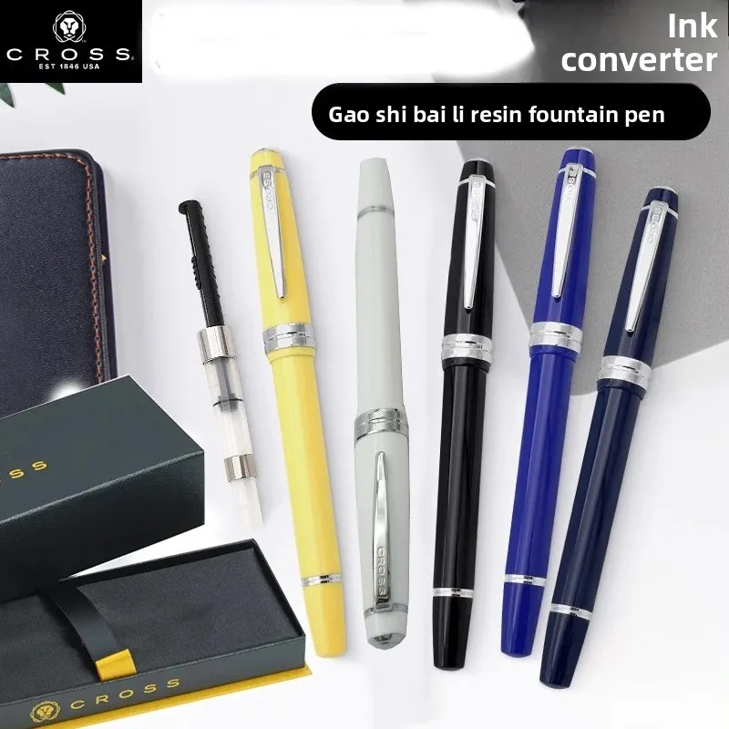 CROSS Bailey Light Resin Fountain Pen Multicolor Business Student Writing Pen with Ink Converter Gift Set