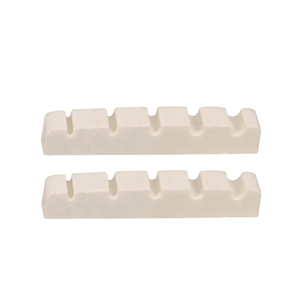 Tooyful Durable 2pcs Plastic Bass Replacement Slotted Nut White for 5 String Electric Bass Accessory