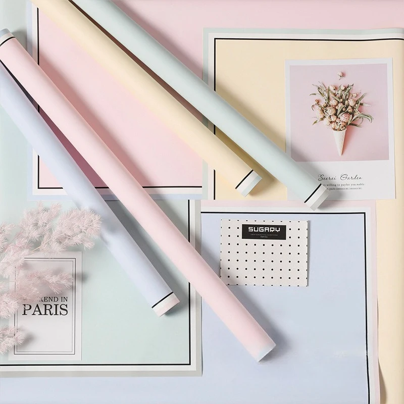 

Picture Frame Pattern Packaging Paper Waterproof Thickened Flower Shop Flower Atmosphere Packaging Paper Material 20 Sheets