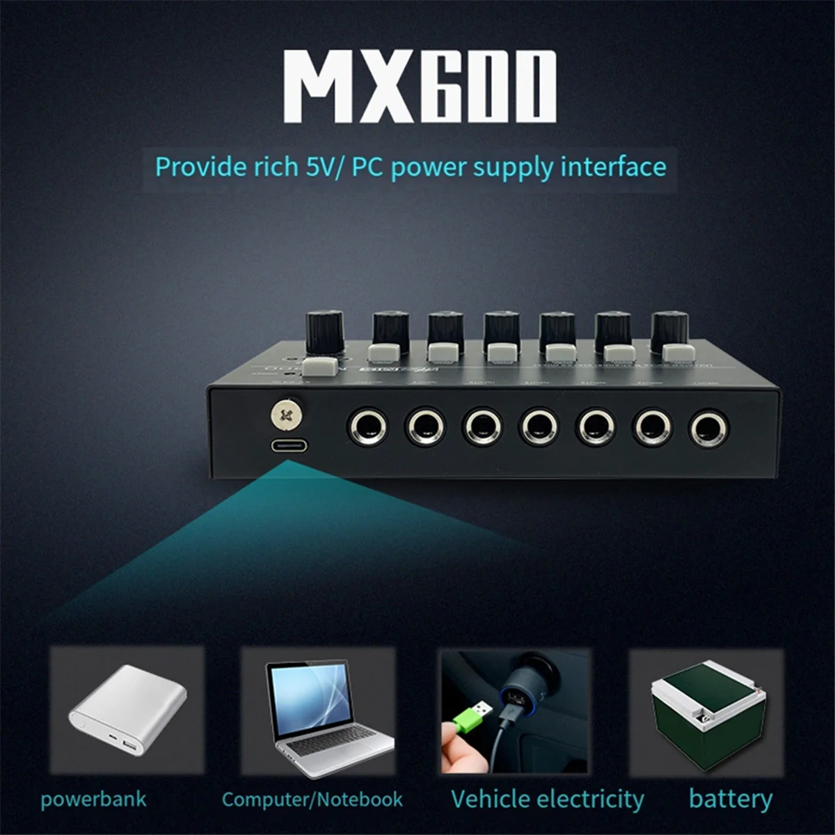 MX600 Ultra Low-Noise 6-Channel Line Mixer Stereo/Single Track Switch Microphone Preamplifier