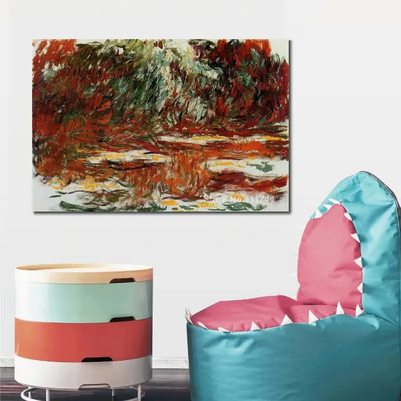 

Copy Oil Paintings Famous Artist Water Lily Pond Claude Monet Artwork Handmade for Home Wall Decoration