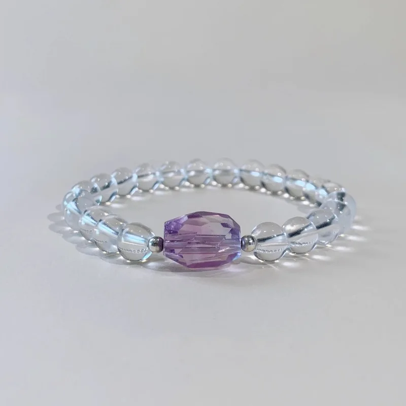 

Natural White , Shaped Amethyst Bracelet Women