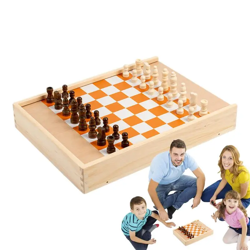 

Multi Game Chess Board Set Classic 5-in-1 Chess Checker Bouncing Chess Portable Tabletop Game Travel Toys For Kids And Adults