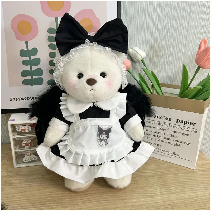 Kawaii roupa de boneca de pelúcia urso, nu, branco, marrom, confortável, bonito, desenhos animados, presente do miúdo, 30cm, em estoque