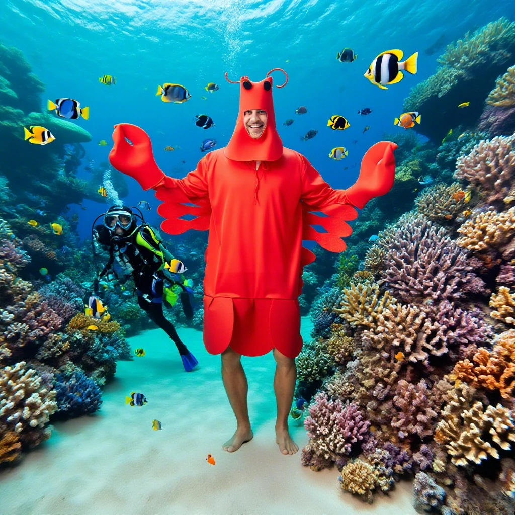 

Red Lobster Costume Halloween Cosplay Unisex Funny Sea Creature Costume