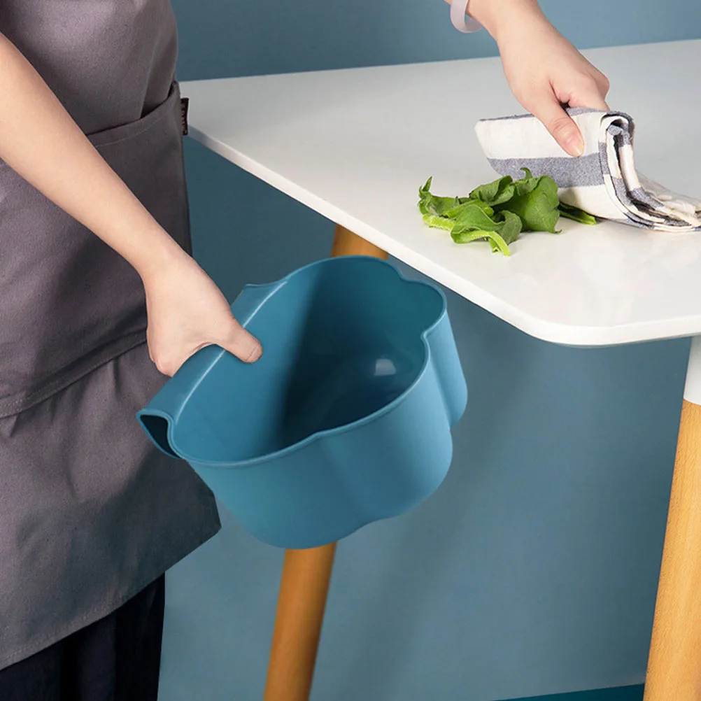 

4Pcs Kitchen Trash Can Hanging Design Fresh Natural Color Sturdy Plastic Material Compact Size for Cabinet Door Pantry Cupboard