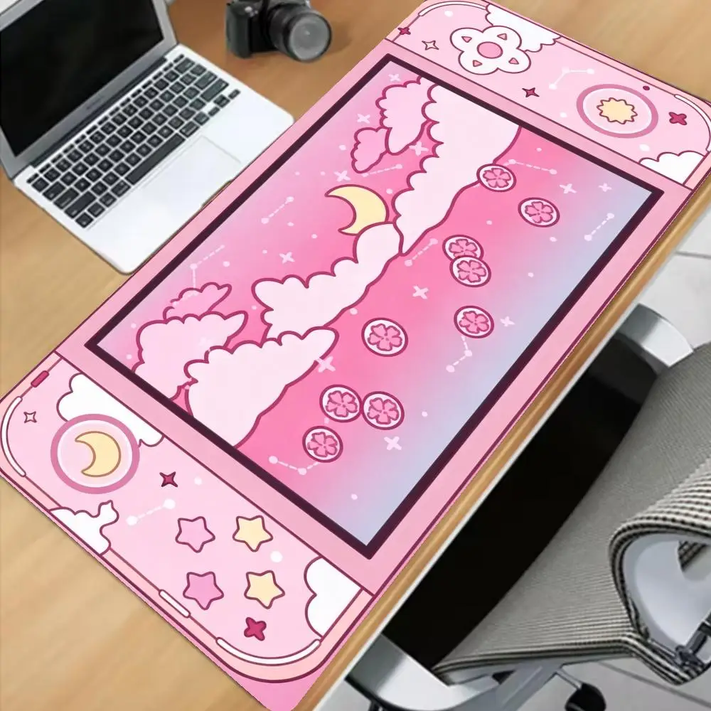 Moon and Stars Large Desk Mat Kawaii Aesthetic Mouse Pad Cute Sky Art Setup Gaming Accessories Mousepad Gamer Office Mats XAXC