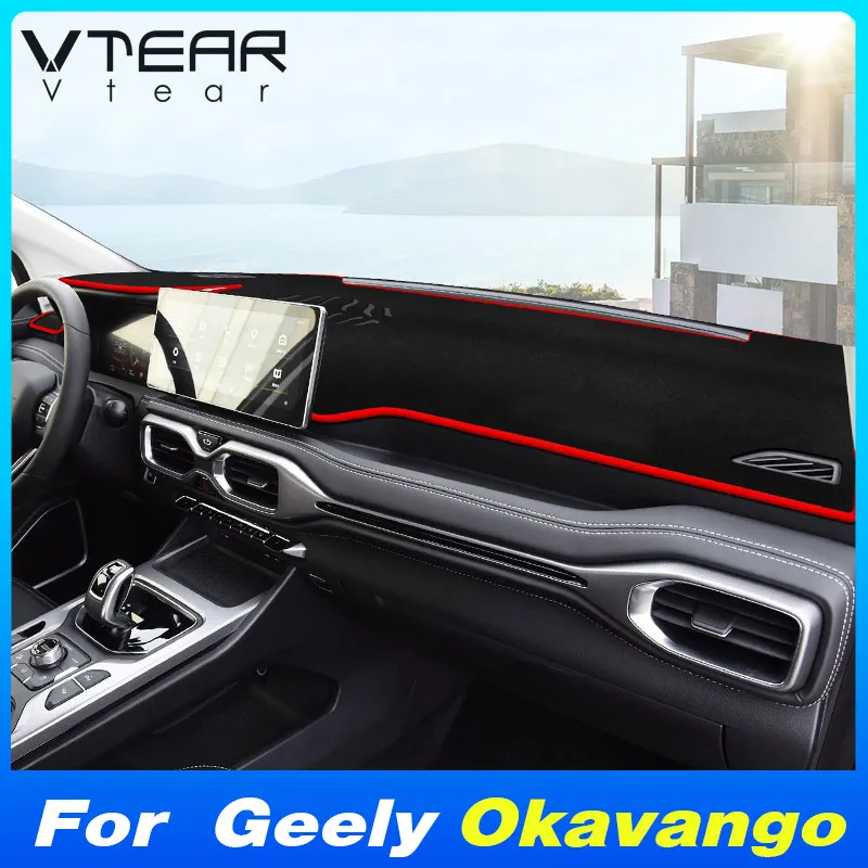 Vtear Dashboard Mat Cover Polyester Sun Shade Pad Instrument Panel Carpet Interior Styling Accessories For Geely Okavango 2023